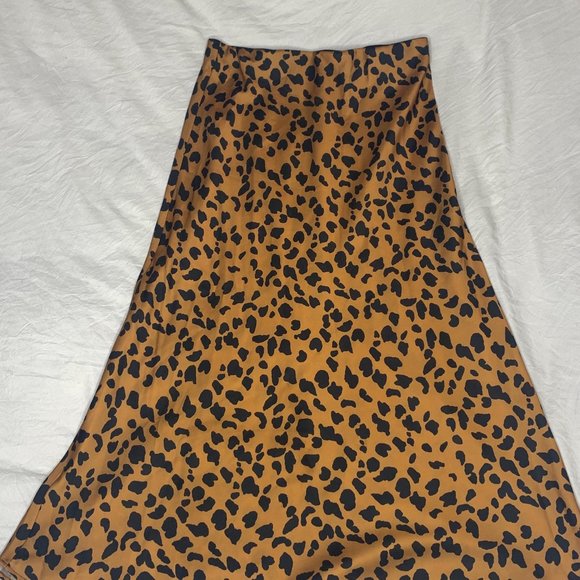 Urban Outfitters Cheetah Satin Midi Skirt - Picture 3 of 3